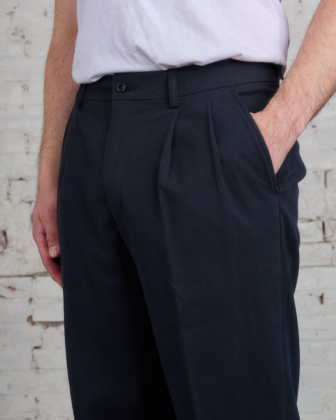 Norse Projects Benn Relaxed Cotton Wool Trouser Black