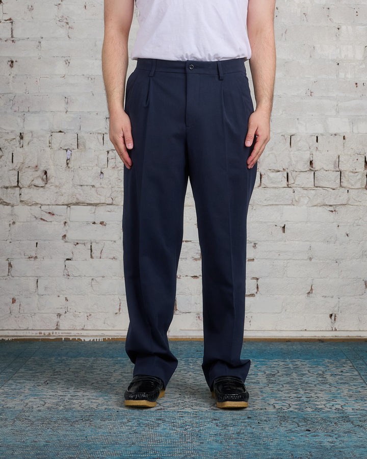 Norse Projects Benn Relaxed Cotton Wool Trouser Dark Navy