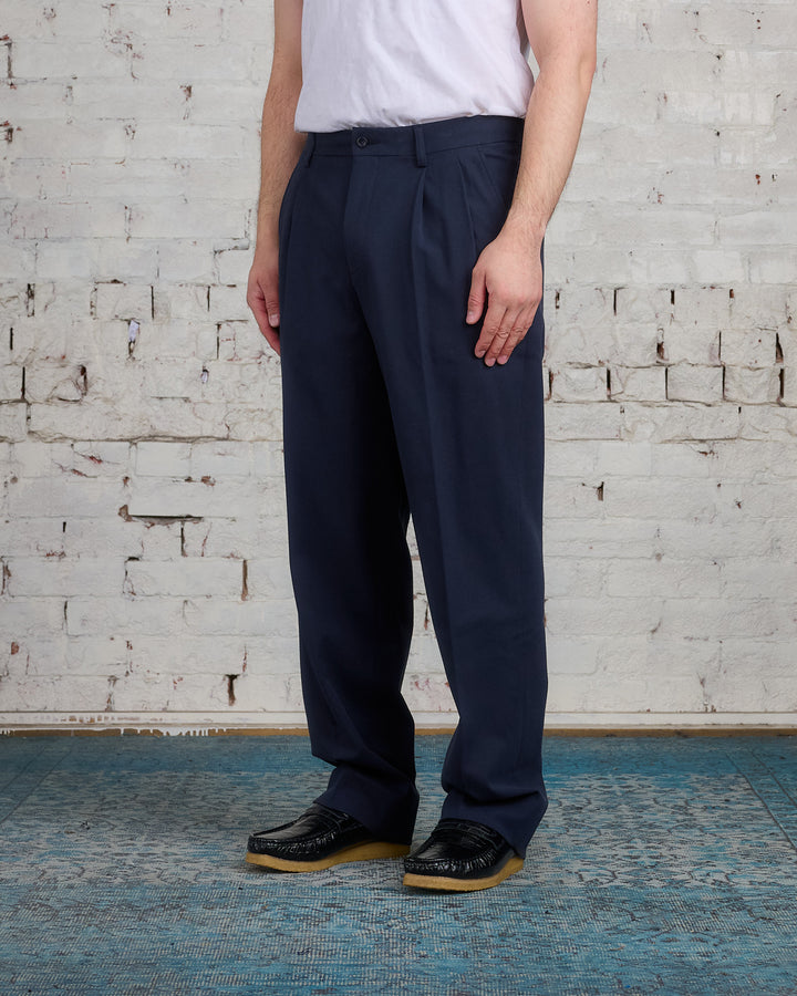 Norse Projects Benn Relaxed Cotton Wool Trouser Dark Navy