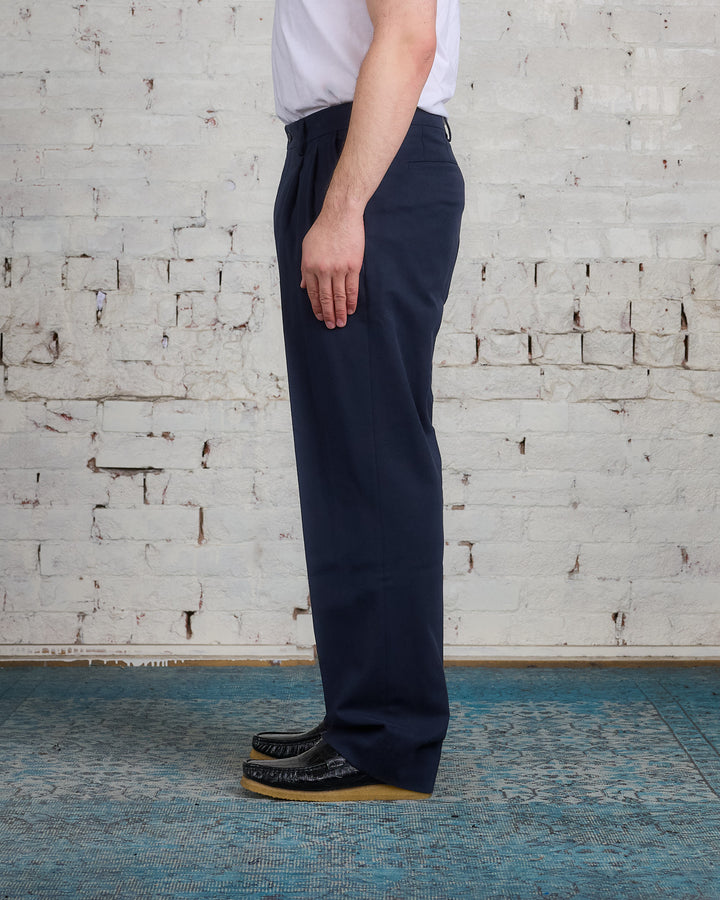 Norse Projects Benn Relaxed Cotton Wool Trouser Dark Navy