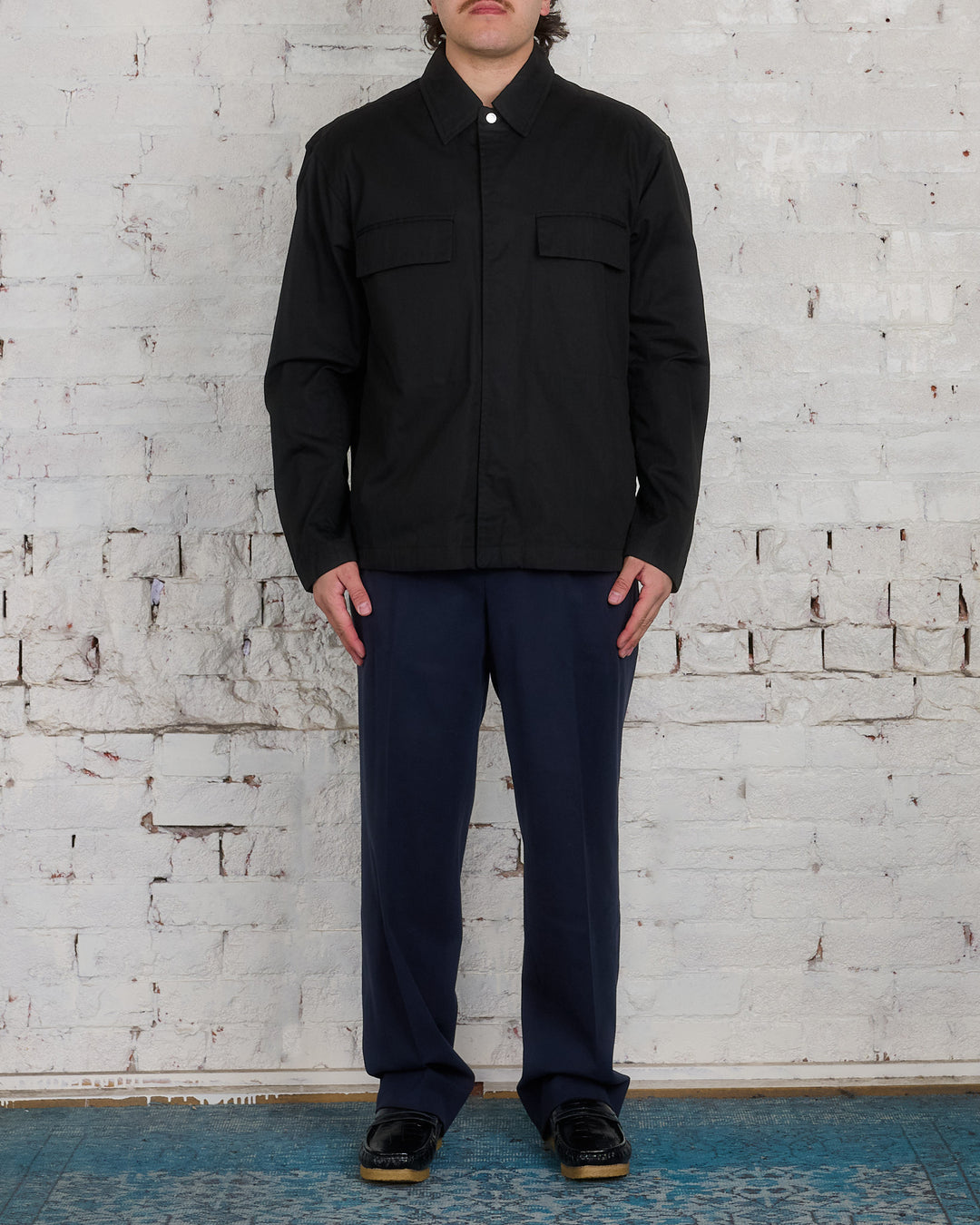 Norse Projects Felle Fine Broken Twill Overshirt Black