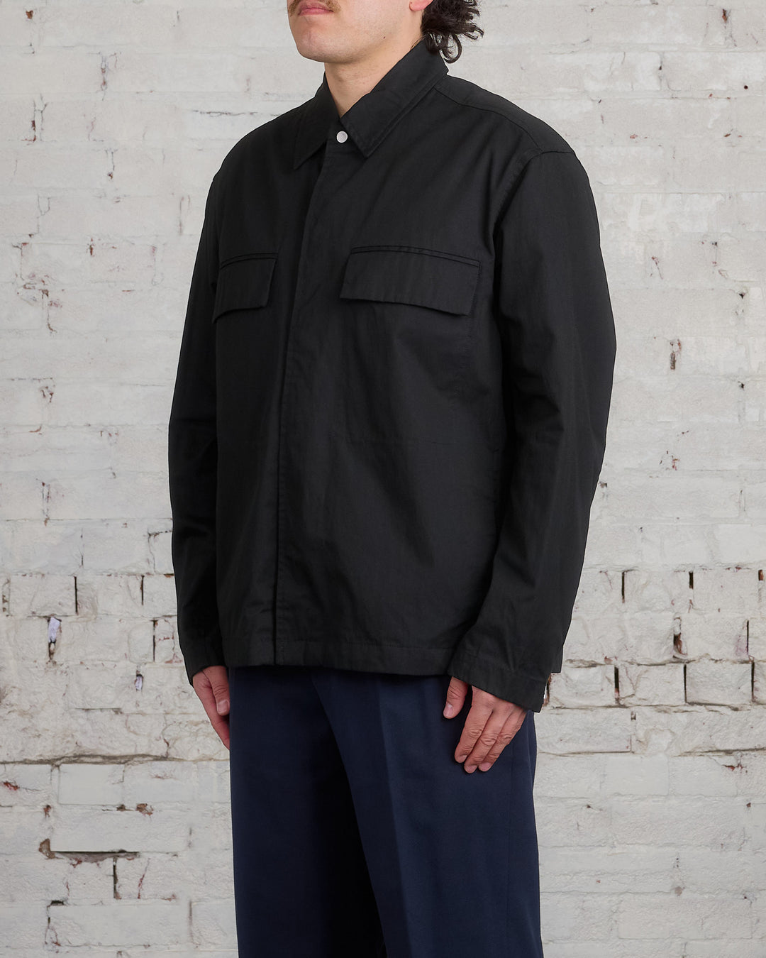 Norse Projects Felle Fine Broken Twill Overshirt Black