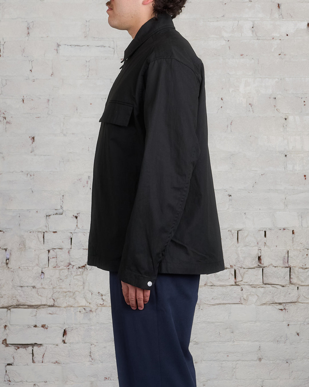 Norse Projects Felle Fine Broken Twill Overshirt Black