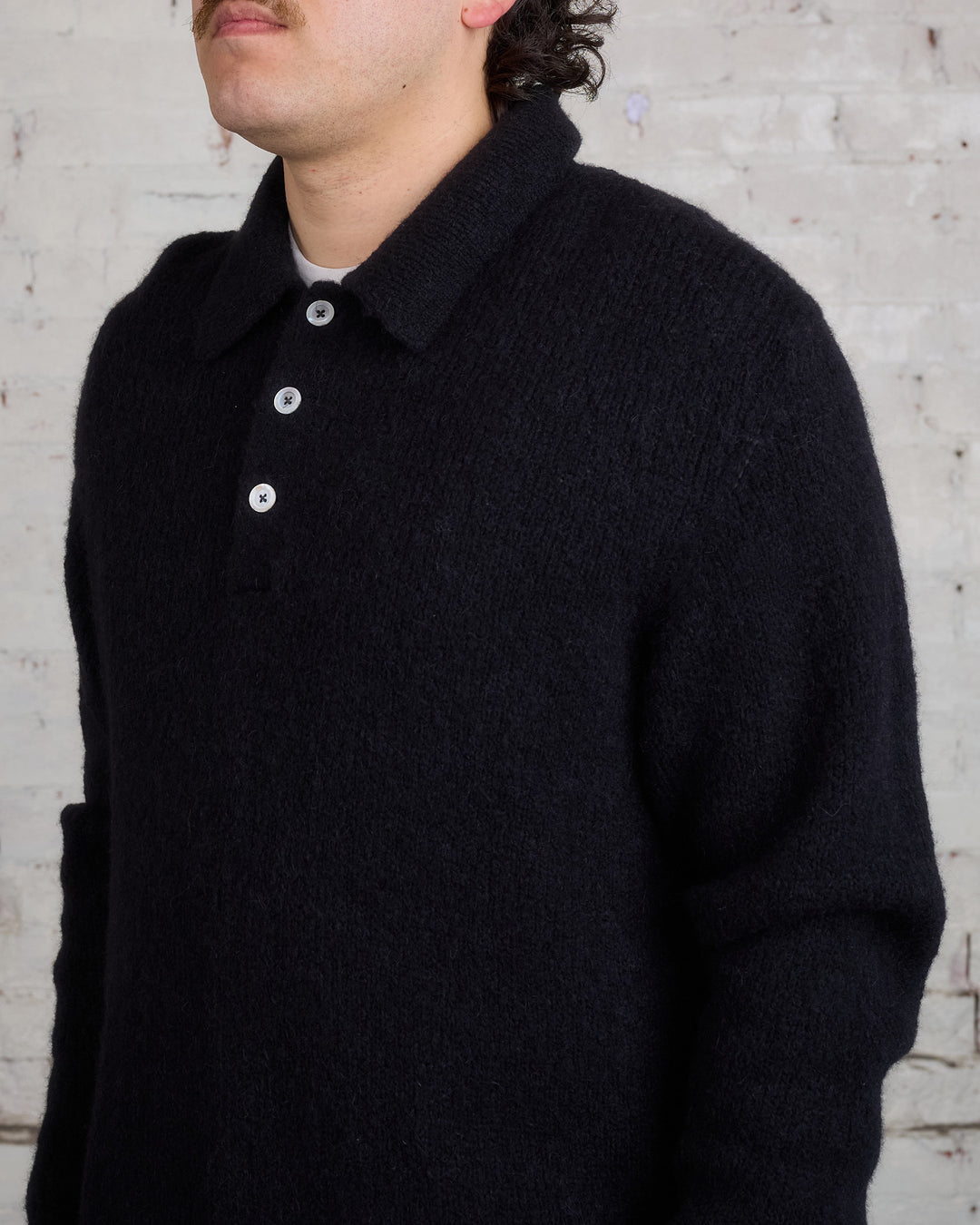 Norse Projects Rasmus Relaxed Brushed Polo Black