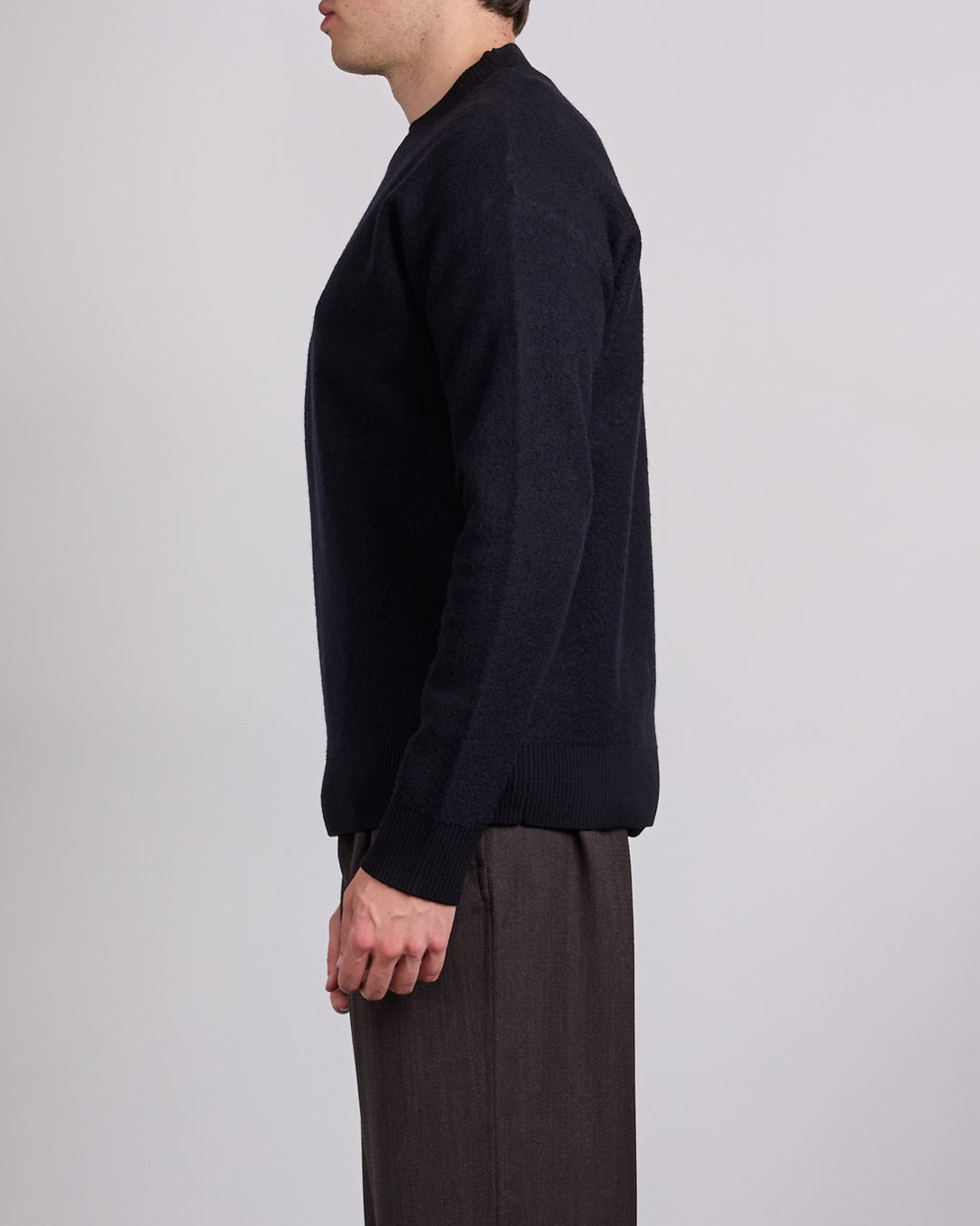Norse Projects Rom Boiled Wool Crewneck Sweater Dark Navy