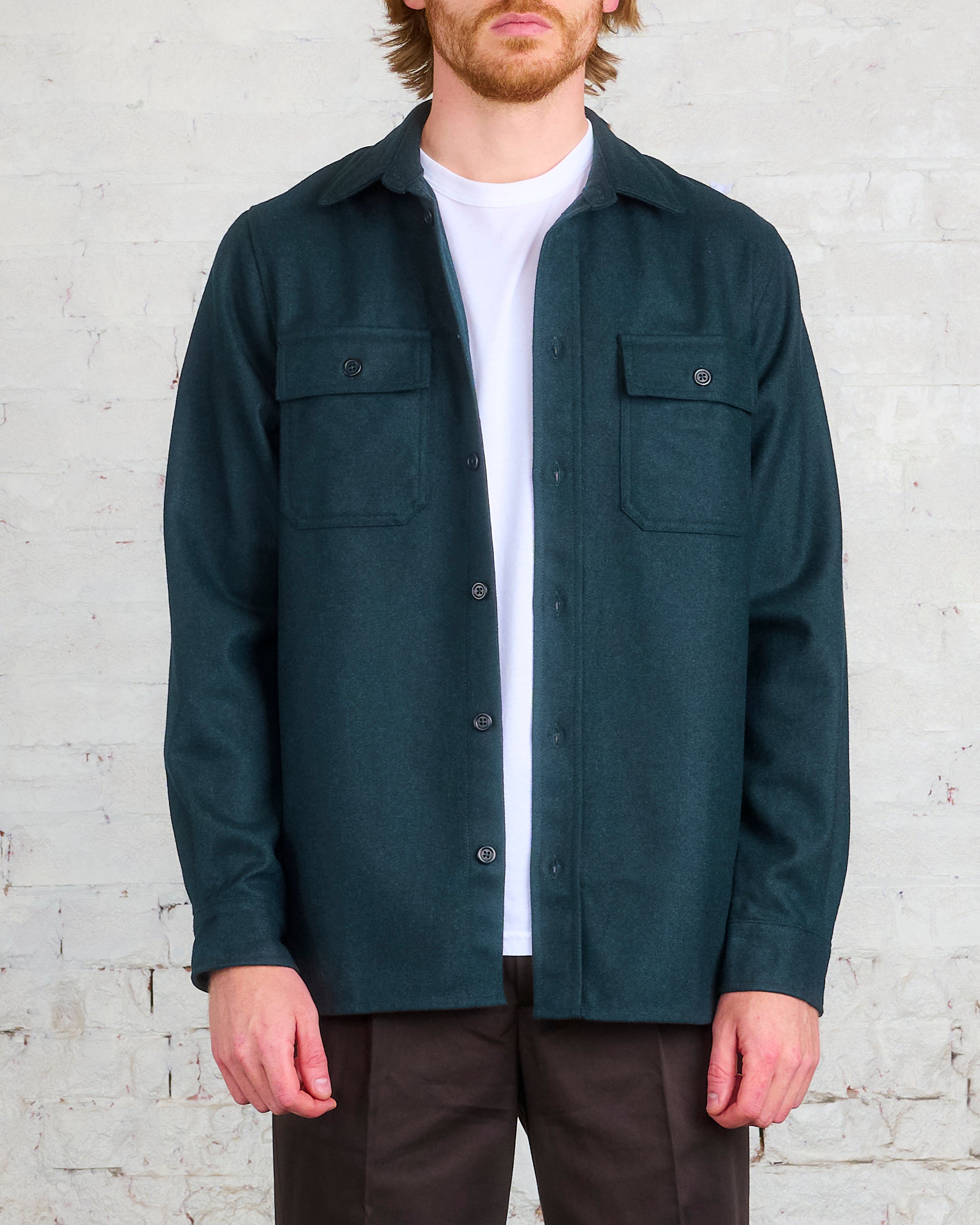 Norse Projects Silas Wool Overshirt Beech Green – LESS 17