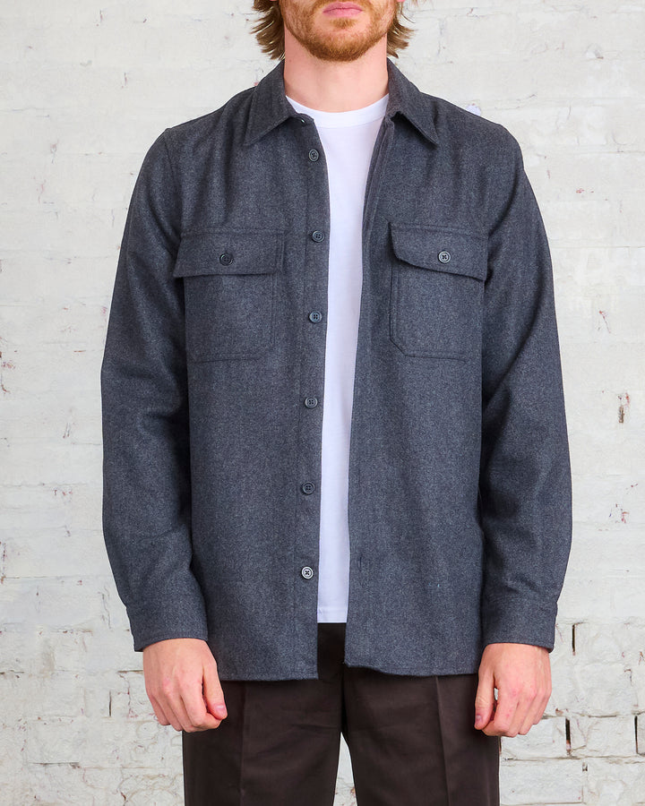Norse Projects Silas Wool Overshirt Charcoal Melange