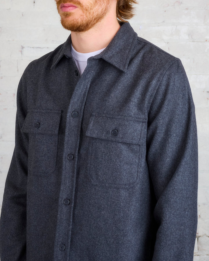 Norse Projects Silas Wool Overshirt Charcoal Melange