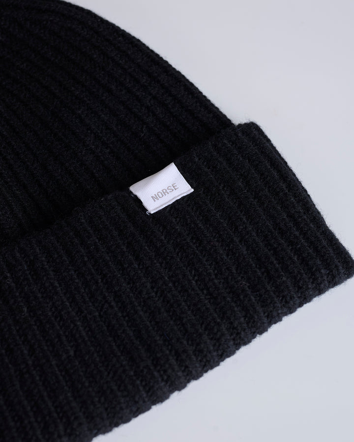 Norse Projects Standard Merino Lambswool Beanie Black