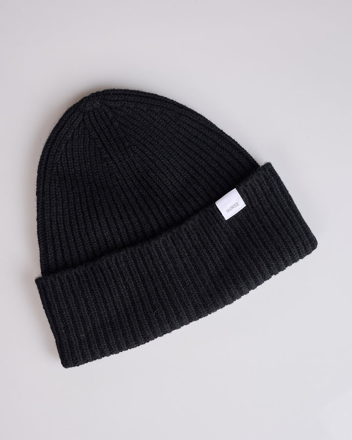 Norse Projects Standard Merino Lambswool Beanie Black