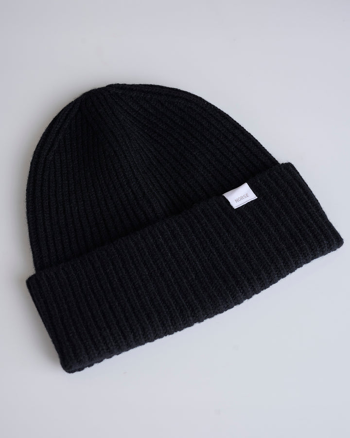 Norse Projects Standard Merino Lambswool Beanie Black