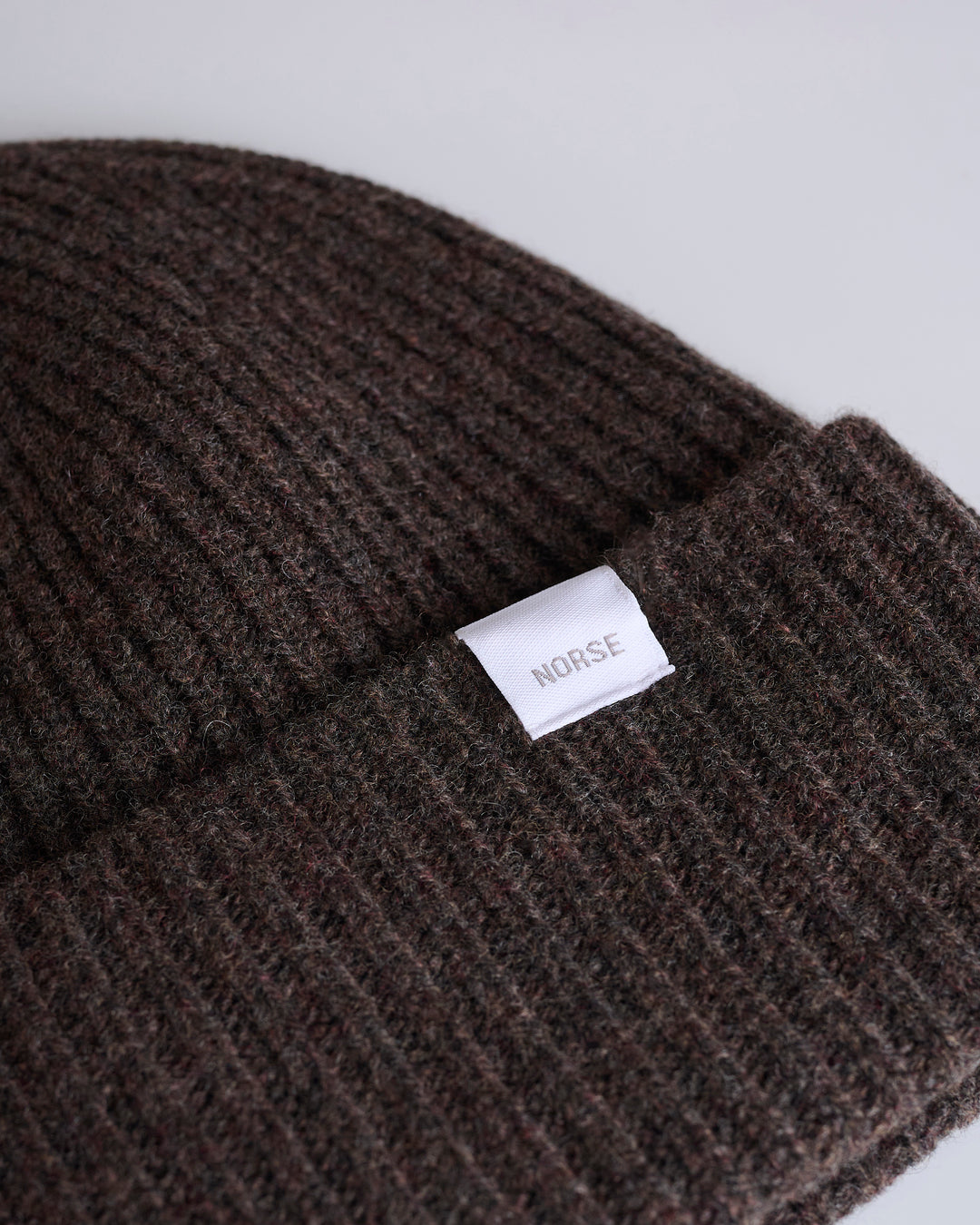 Norse Projects Standard Merino Lambswool Beanie Heathland Brown