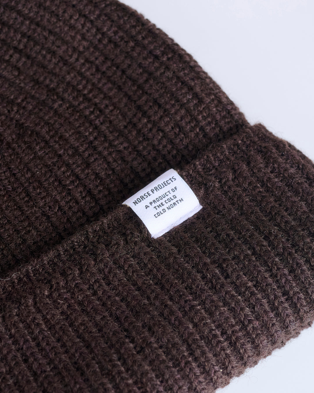 Norse Projects Wool Cotton Rib Beanie Espresso