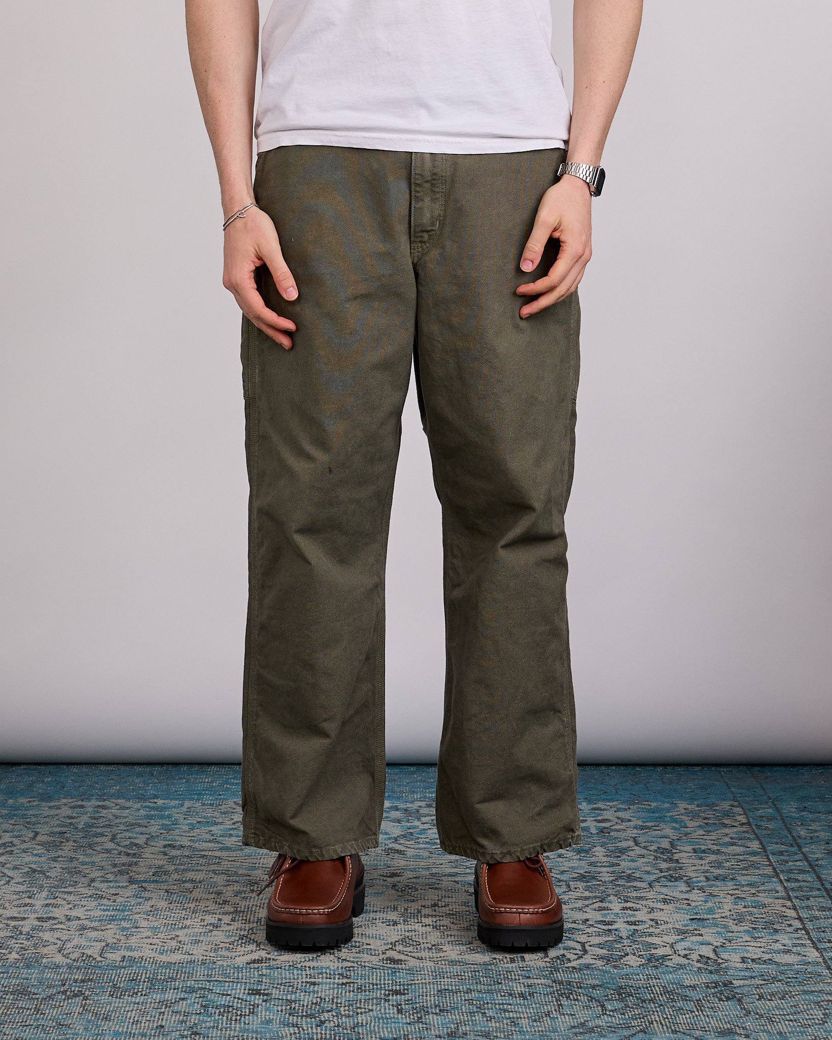 【orSlow】DAD’S FIT OXFORD PAINTER PANTS OrSlow Dad's Fit Oxford Painter Pant Army Green – LESS 17