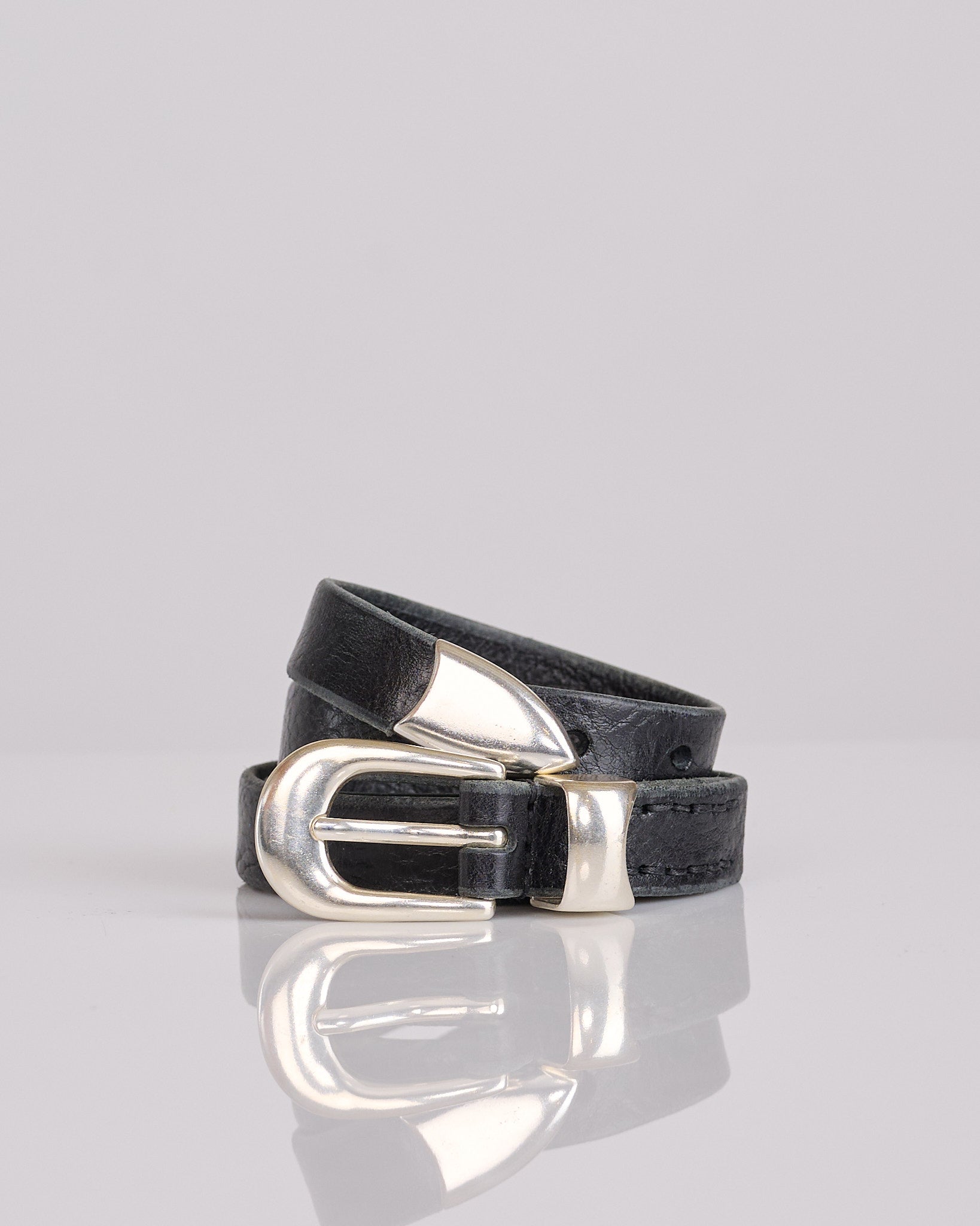 小物 OUR LEGACY 2cm Belt Black 80 Our Legacy 2cm Belt Leather