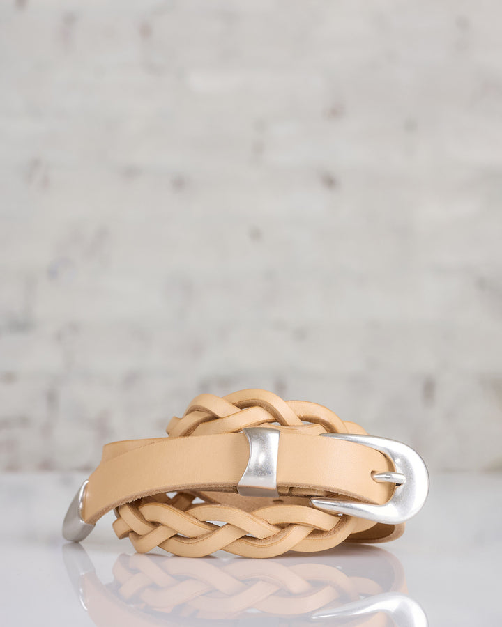 Our Legacy 2cm Braided Belt Natural Leather