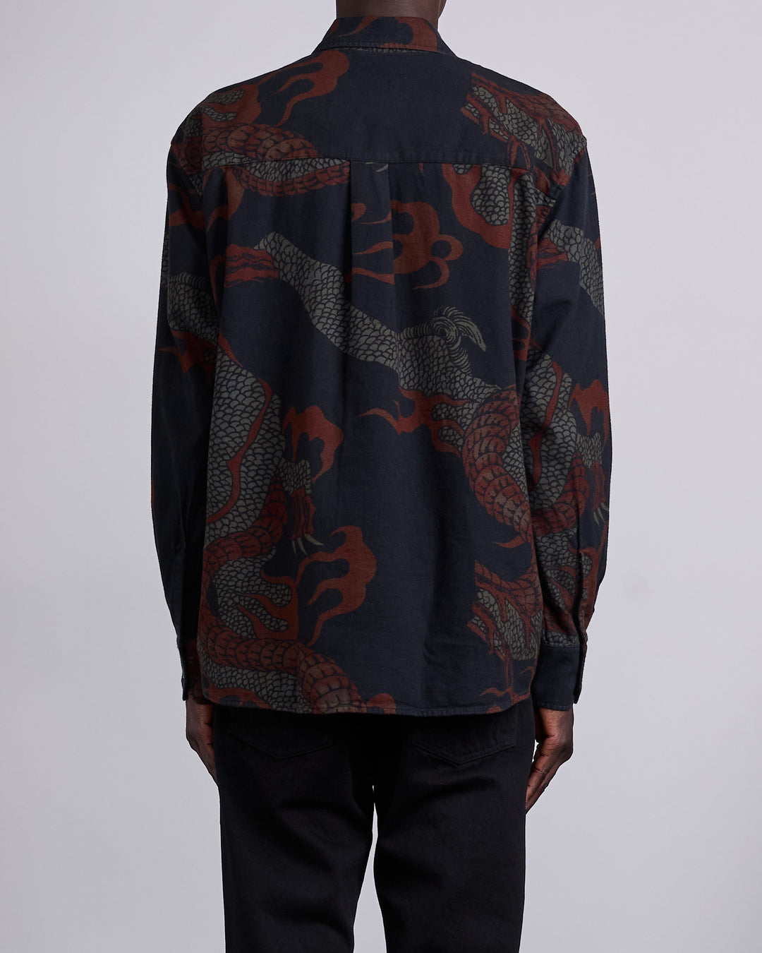 Our Legacy Above Button Shirt Brown Abstract Snake Print