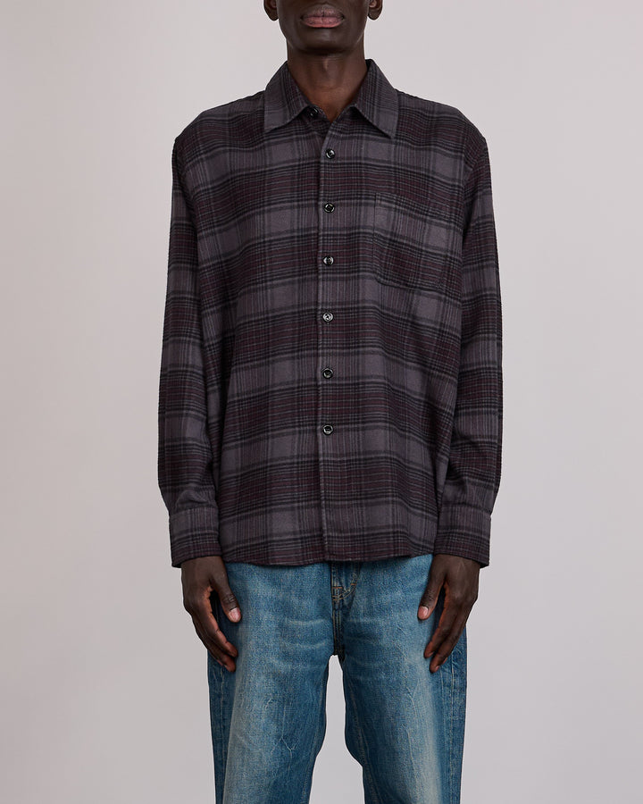 Our Legacy Above Button Shirt Faded Nocturne Check Flannel