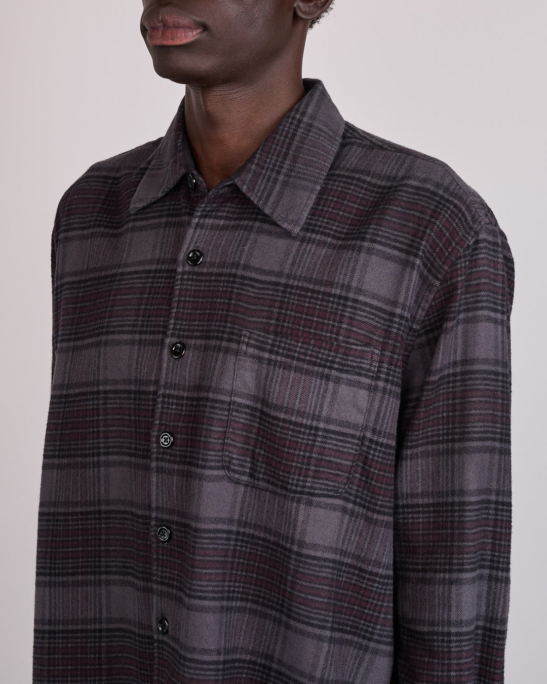Our Legacy Above Button Shirt Faded Nocturne Check Flannel