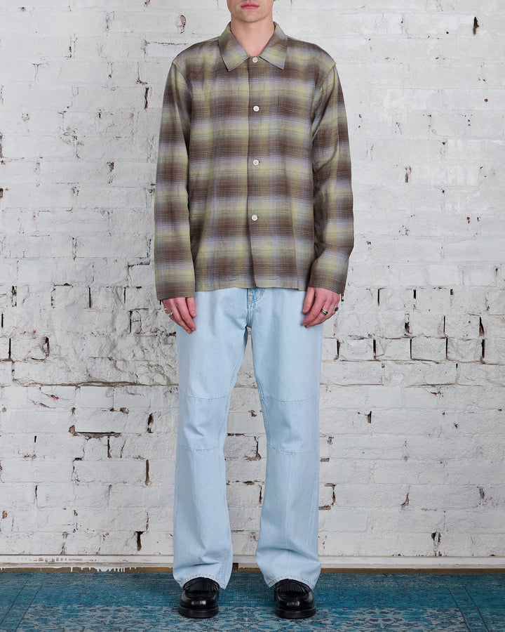 Our Legacy Box Button Shirt Murky Static Summer Weave