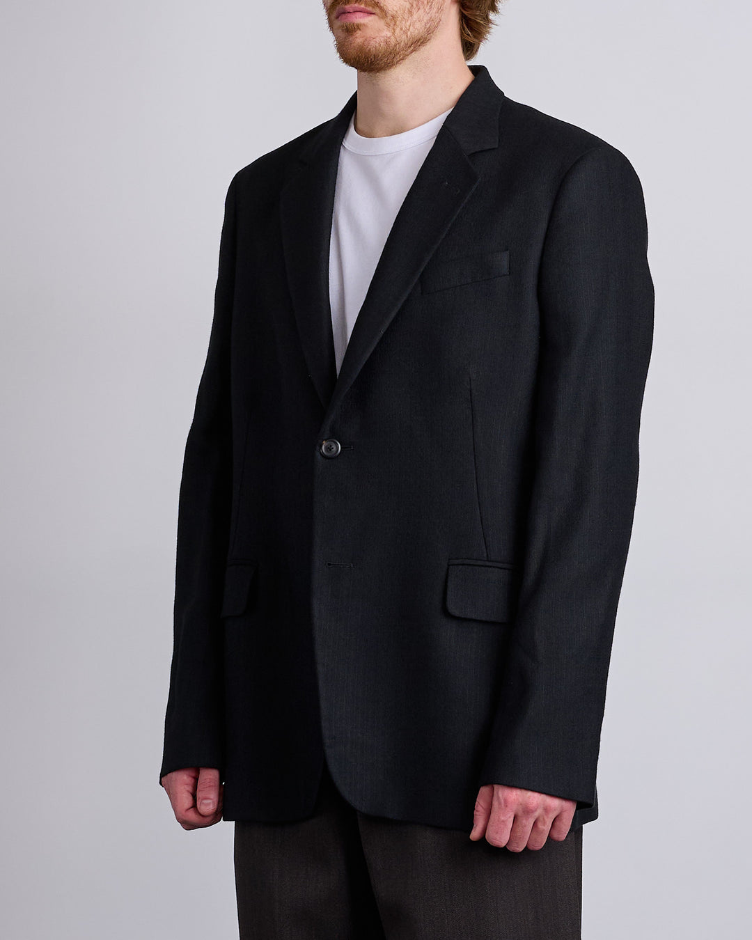 Our Legacy Ceremony Blazer Coal Black Link Stripe Weave