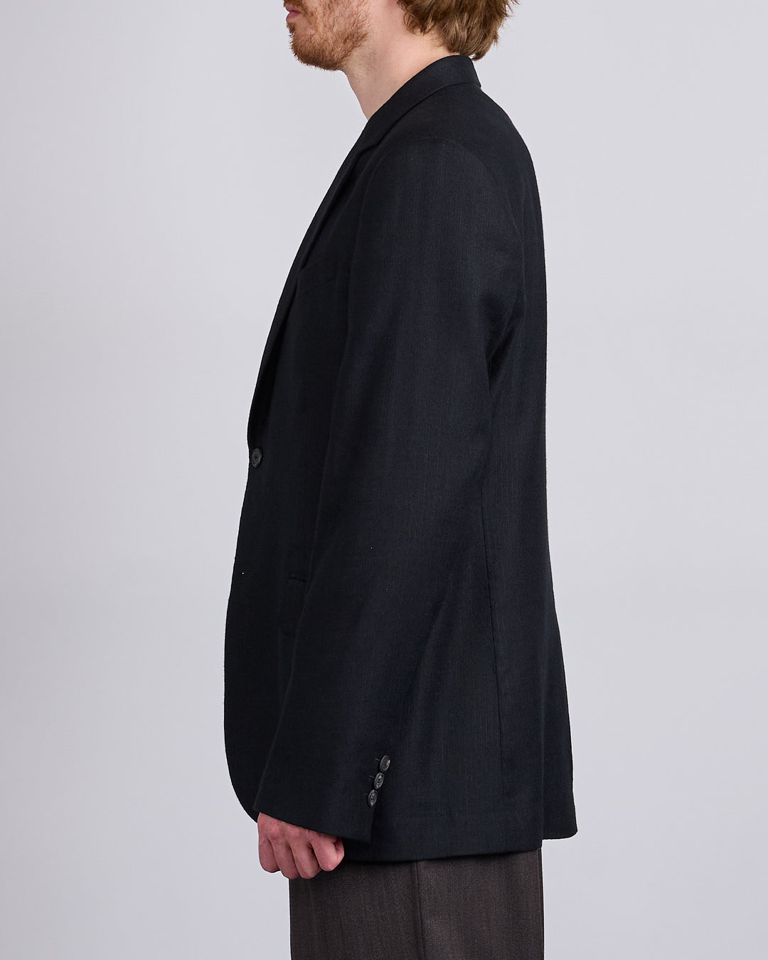 Our Legacy Ceremony Blazer Coal Black Link Stripe Weave