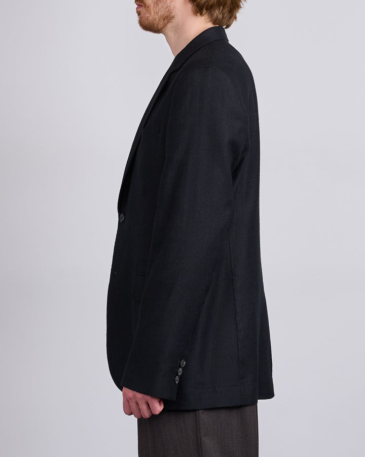 Our Legacy Ceremony Blazer Coal Black Link Stripe Weave