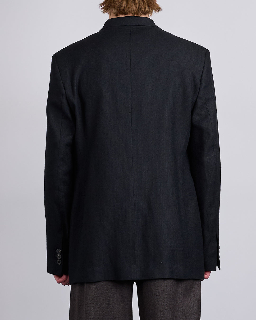 Our Legacy Ceremony Blazer Coal Black Link Stripe Weave
