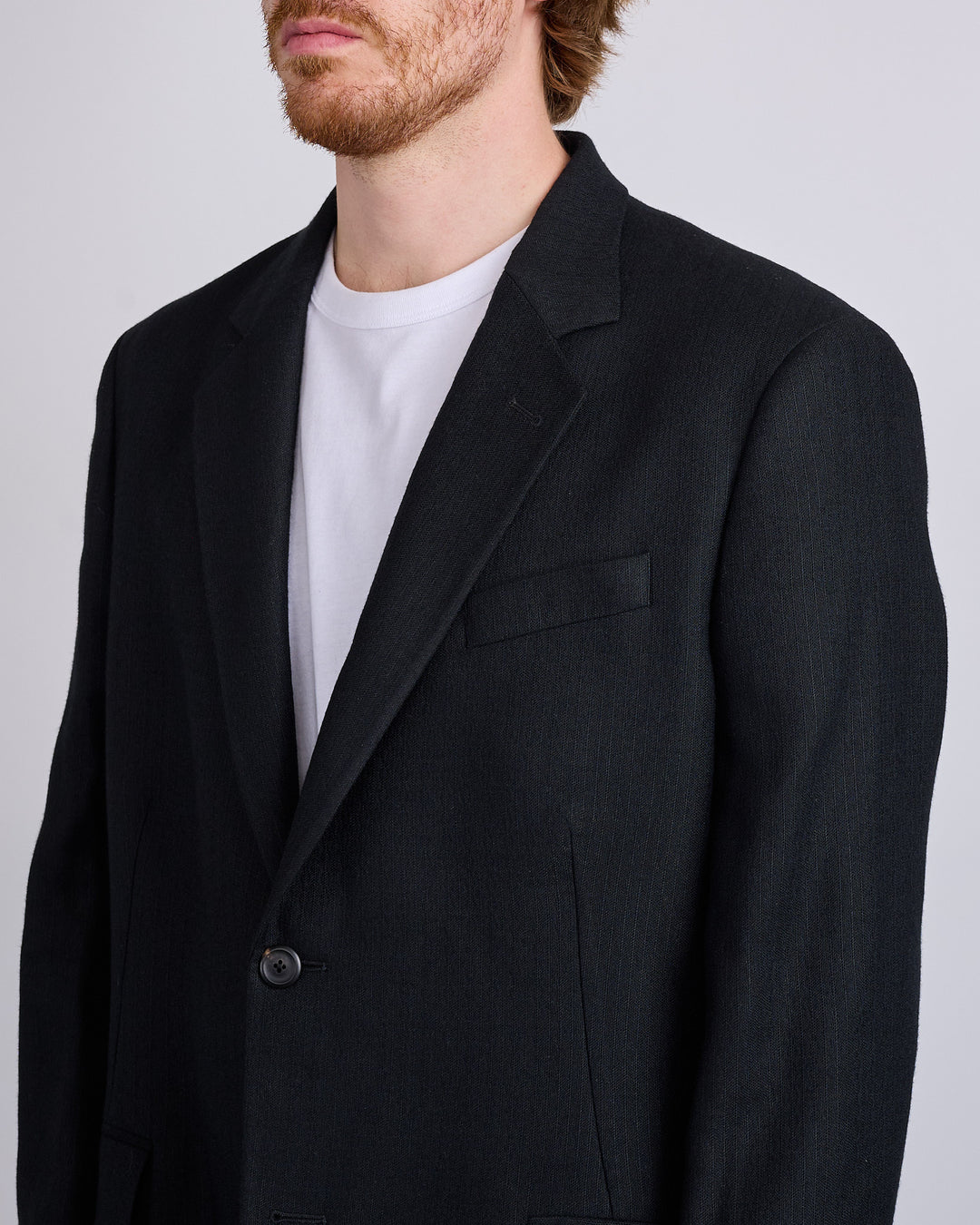 Our Legacy Ceremony Blazer Coal Black Link Stripe Weave