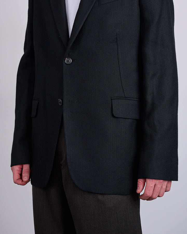 Our Legacy Ceremony Blazer Coal Black Link Stripe Weave