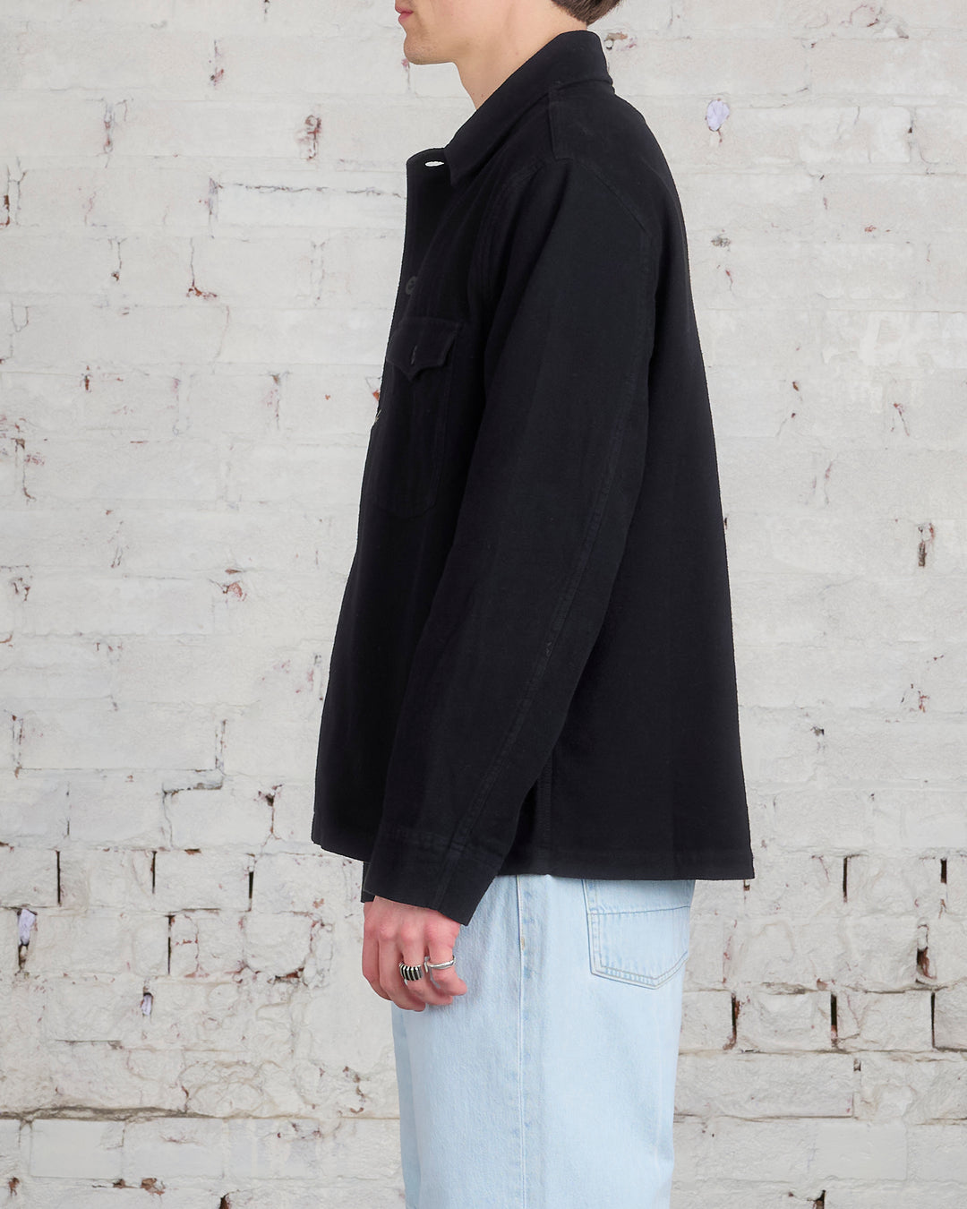 Our Legacy Evening Coach Jacket Black Brushed Cotton