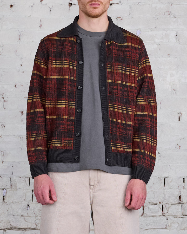 Our Legacy Evening Polo Sweater Rust Geezer Check