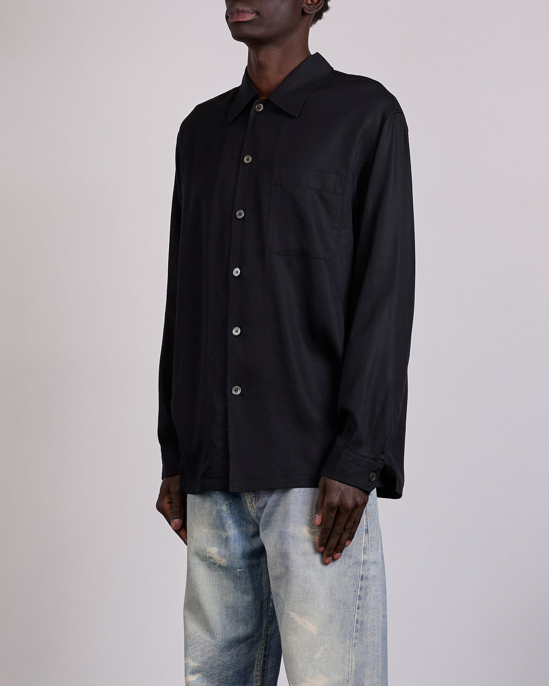 Our Legacy Every Button Shirt Draping Black Lyocell