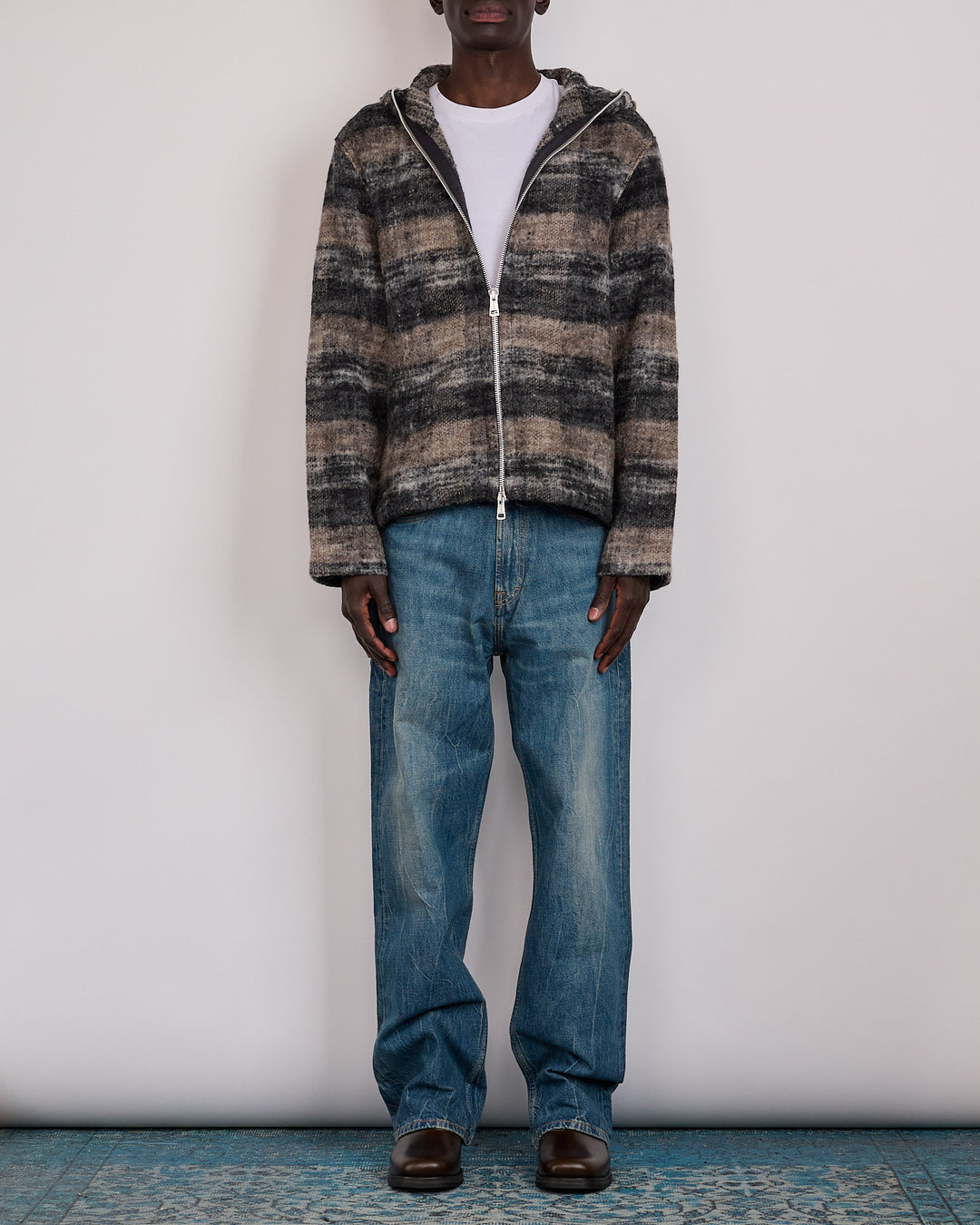 Our Legacy Full Zip Hood Night Woods Check Lofty Wool