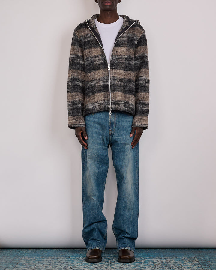 Our Legacy Full Zip Hood Night Woods Check Lofty Wool