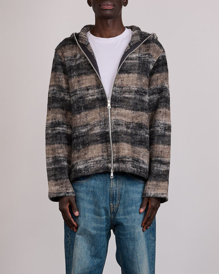 Our Legacy Full Zip Hood Night Woods Check Lofty Wool