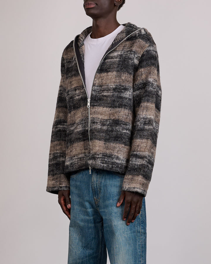 Our Legacy Full Zip Hood Night Woods Check Lofty Wool