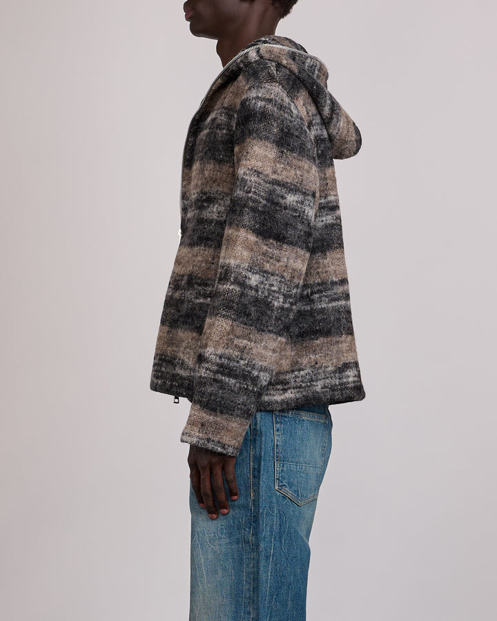 Our Legacy Full Zip Hood Night Woods Check Lofty Wool