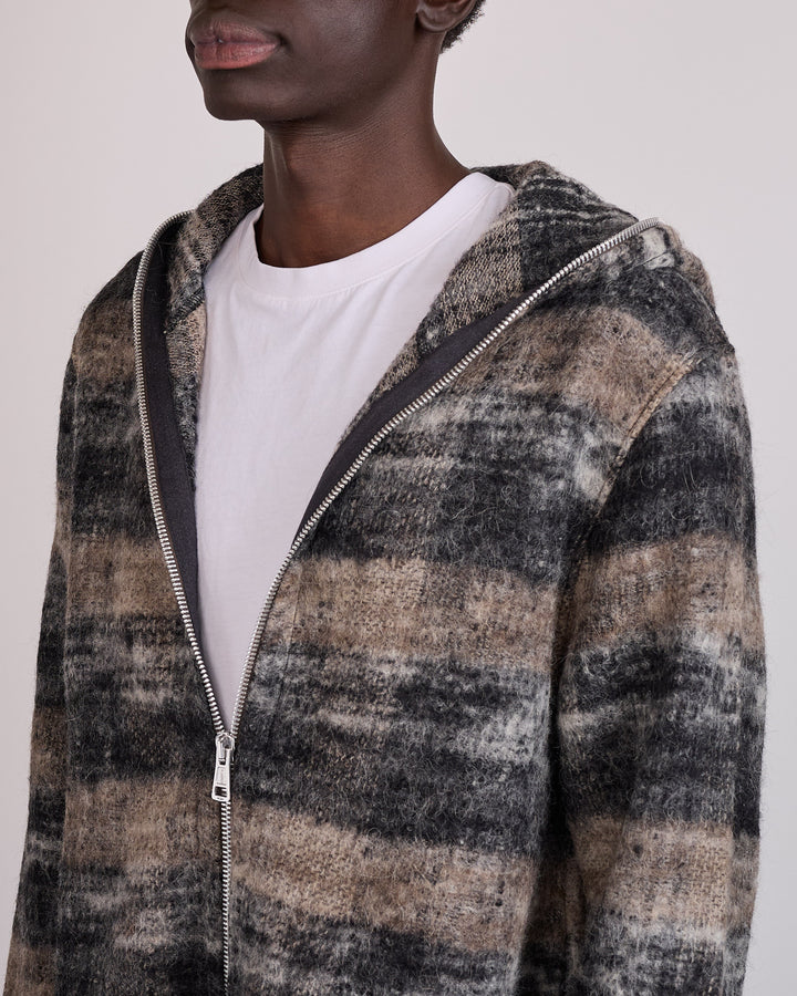 Our Legacy Full Zip Hood Night Woods Check Lofty Wool
