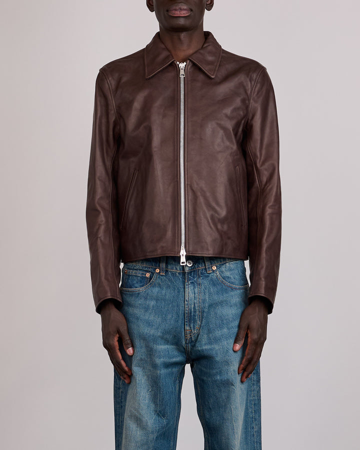 Our Legacy Mini Jacket Matted Brown Waxed Bovine