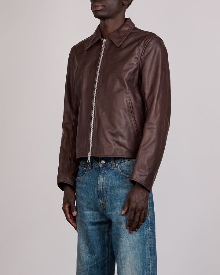 Our Legacy Mini Jacket Matted Brown Waxed Bovine