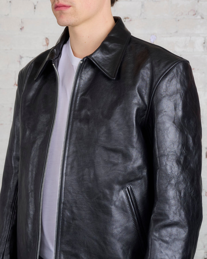 Our Legacy Mini Jacket Top Dyed Black Leather