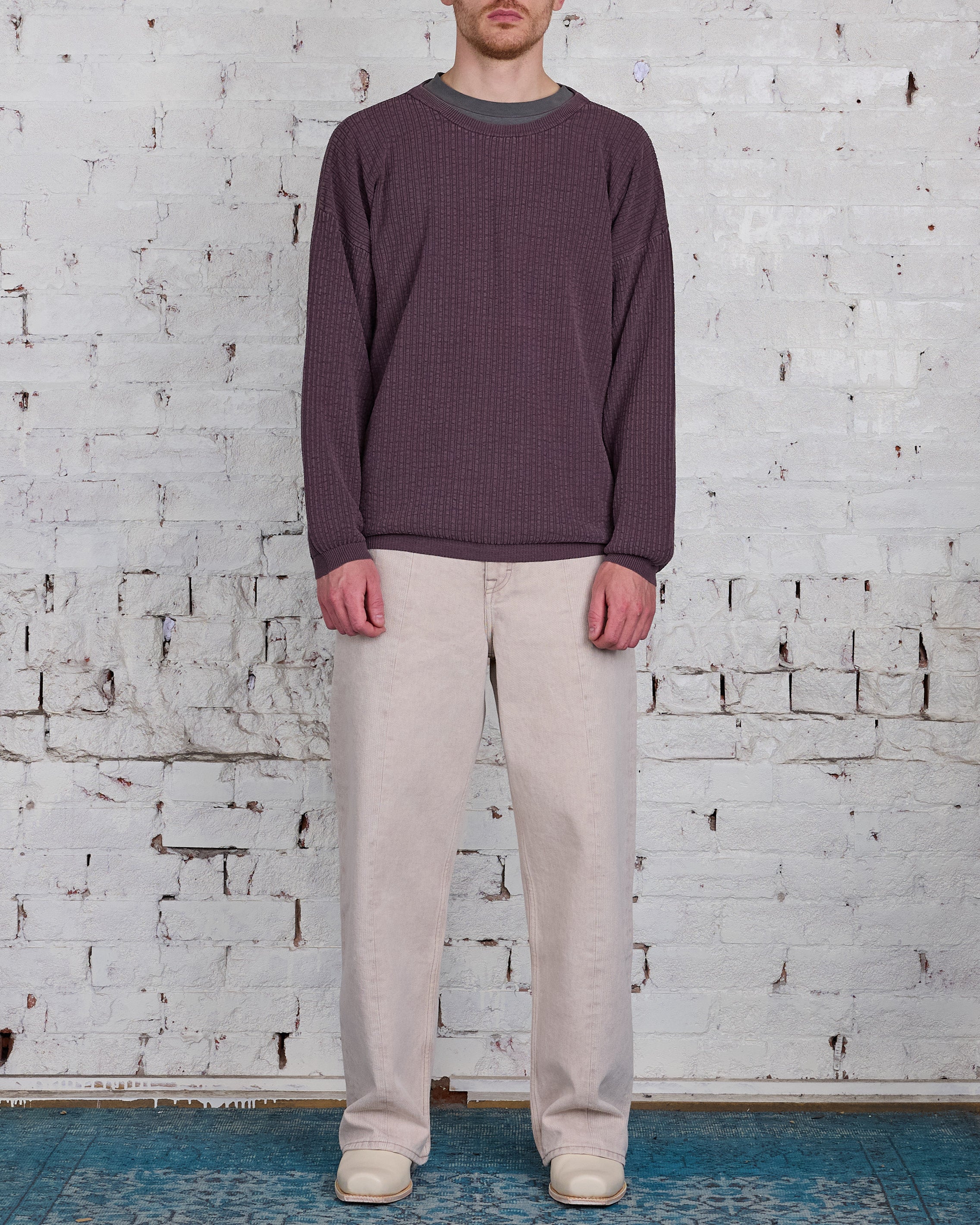 Our Legacy Popover Round Neck Sweater Silk Plum Habitable – LESS 17