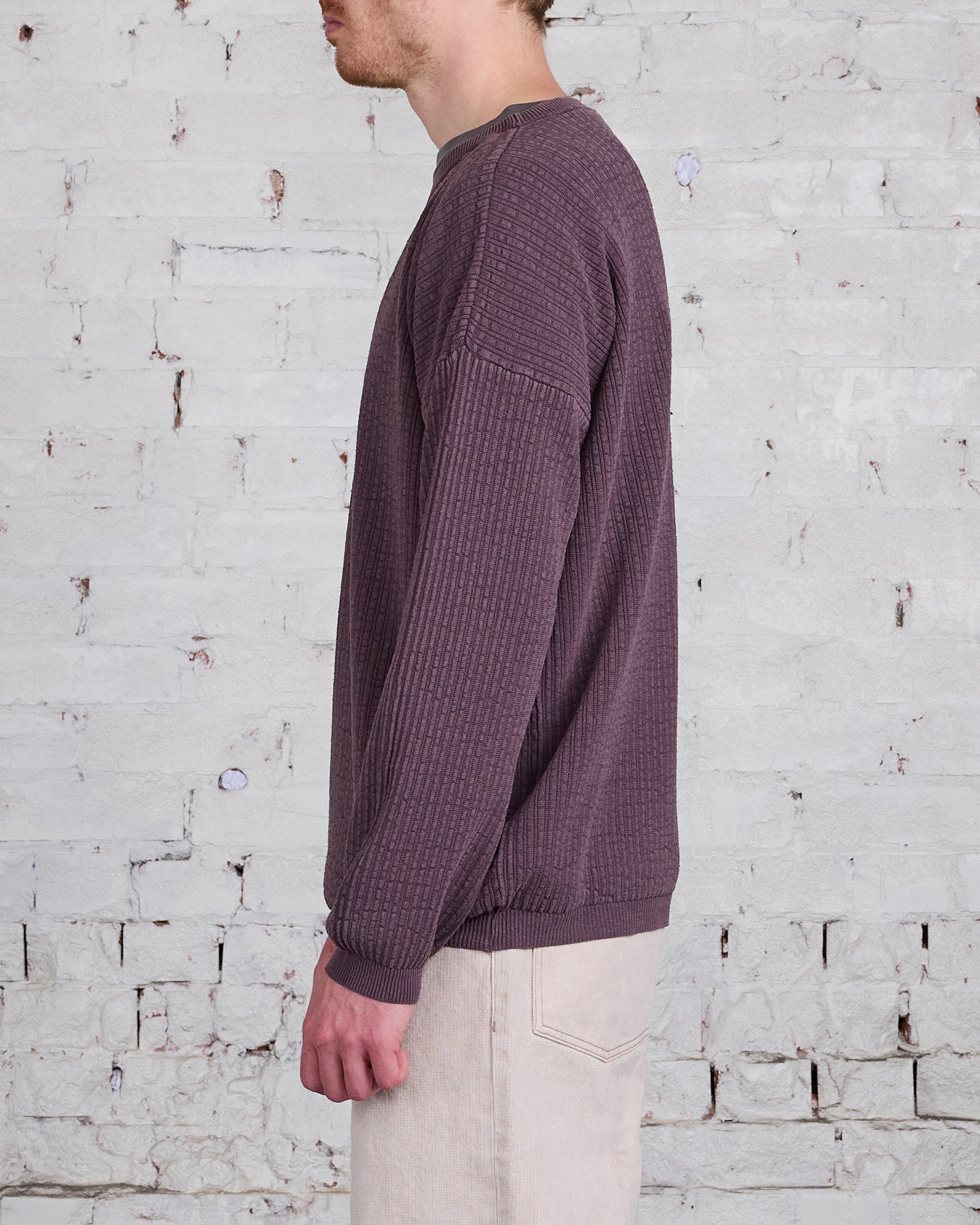 Our Legacy Popover Round Neck Sweater Silk Plum Habitable – LESS 17