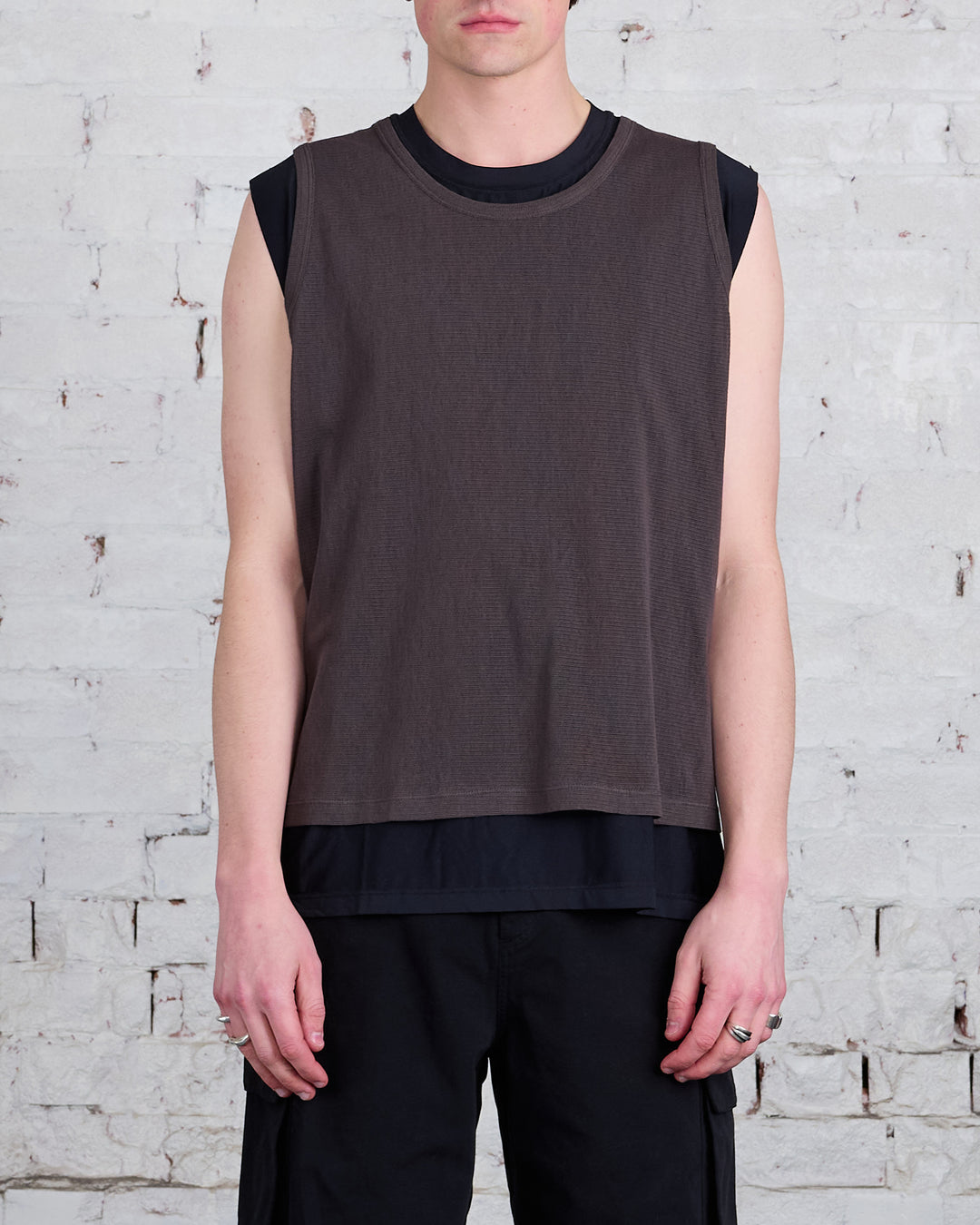 Our Legacy Reversible Gravity Tank Black/Antique Chocolate