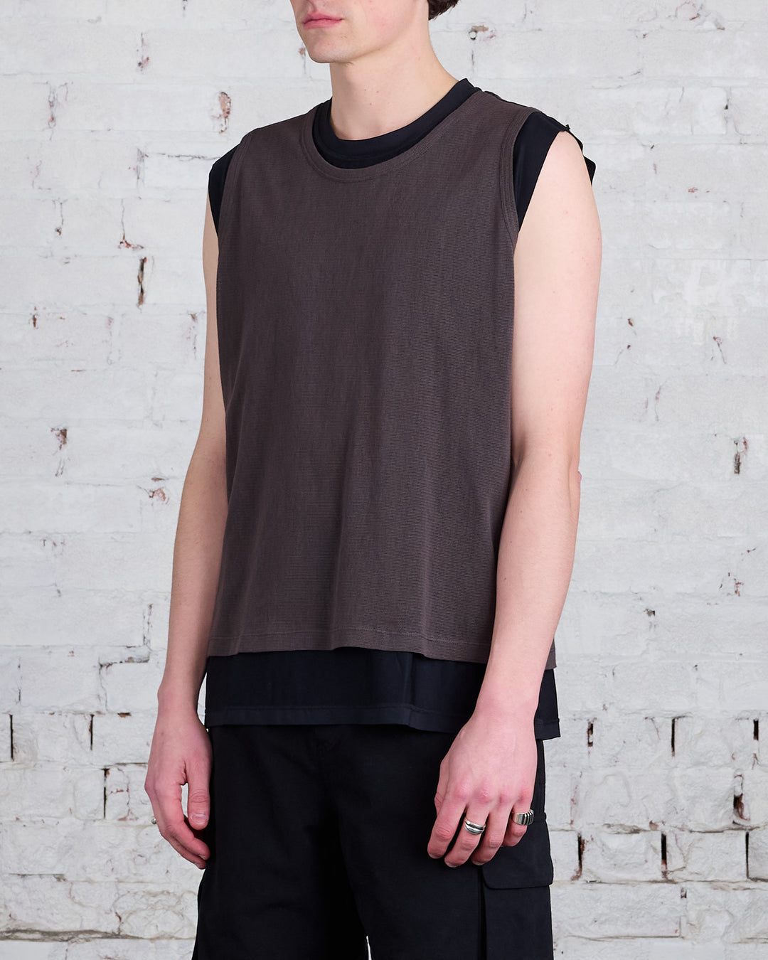Our Legacy Reversible Gravity Tank Black/Antique Chocolate