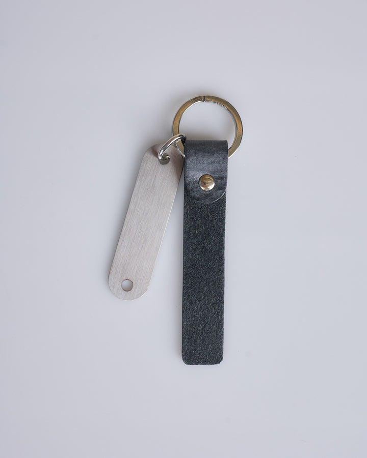 Our Legacy Ring Keyring Grey Leather