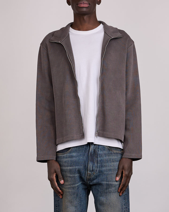 Our Legacy Shrunken Fullzip Worn Graphite Athletic Rib