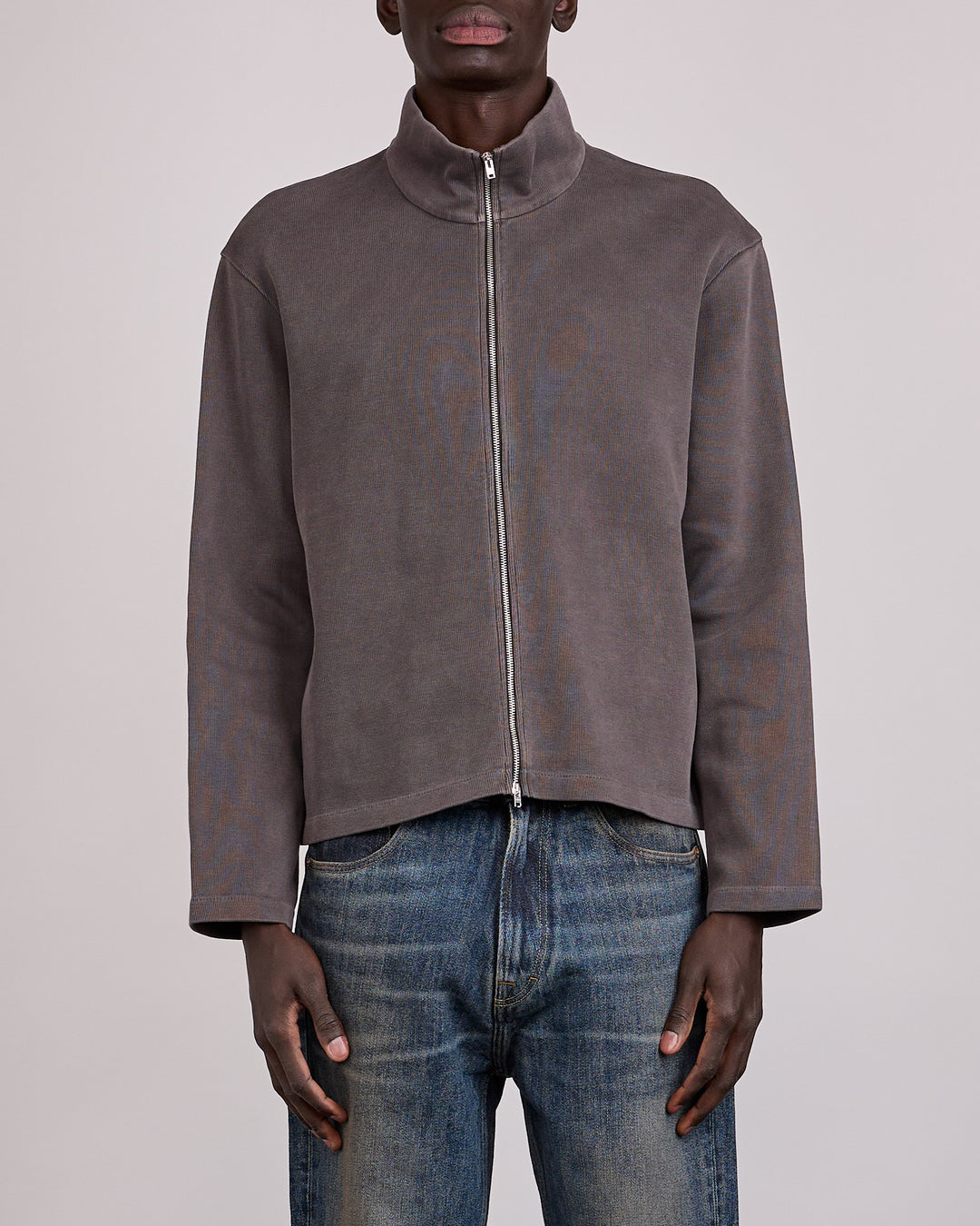 Our Legacy Shrunken Fullzip Worn Graphite Athletic Rib