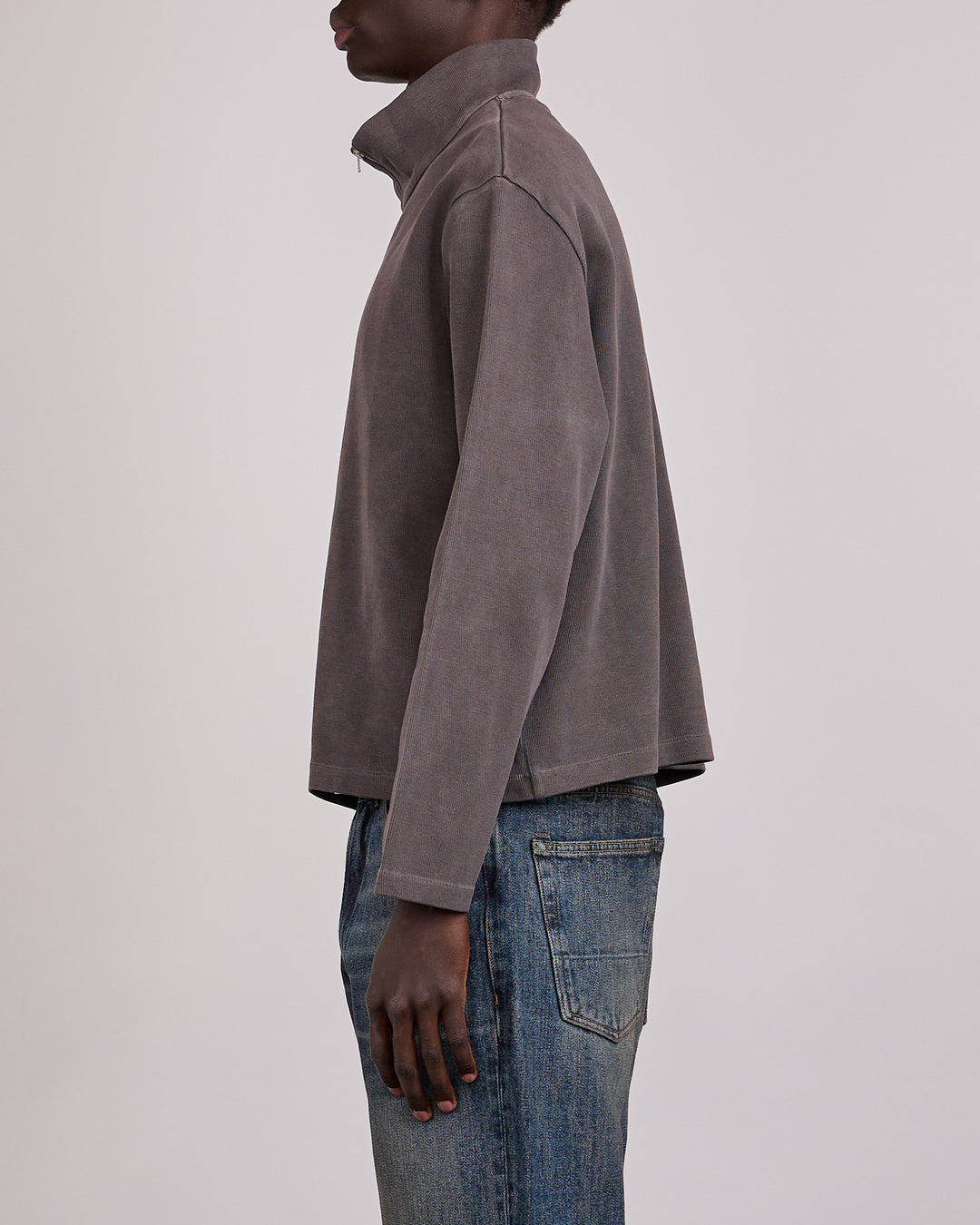 Our Legacy Shrunken Fullzip Worn Graphite Athletic Rib